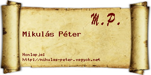 Mikulás Péter névjegykártya