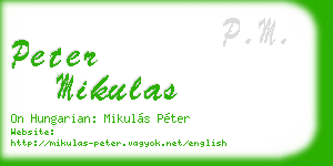 peter mikulas business card