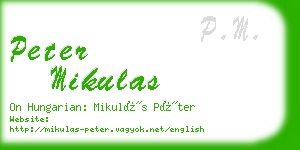 peter mikulas business card